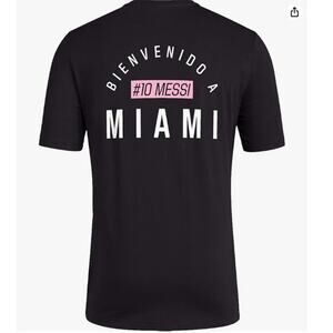 Adidas Men's Soccer Messi X a Miami Tee Classic Relax Fit Black 2XL